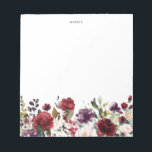Boho Watercolor Fall Red och Lila blommor Anteckningsblock<br><div class="desc">anteckningsblock av söt och feminin anpassningsbar med  av  av  i vattenfärg,  blommigt av rött,   rosa,  elfenben och lila blommor. Anpassa genom att lägga till en namn- eller kort-fras. Anteckningsblocket blommigt blir en personlig av perfekt.</div>