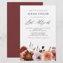 Boho Watercolor Flower Bat mitzvah Investigation