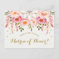 Boho Watercolor Flowers är min Matron of Honor Car