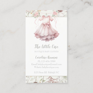 Boho Watercolor Flowers Baby Boutique Visitkort