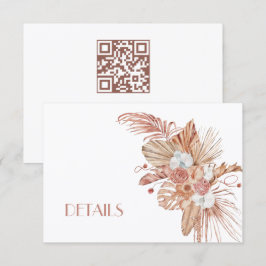 Boho Watercolor Flowers Wedding Details Tilläggskort