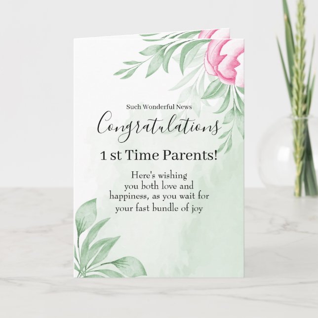 Boho Watercolor Gravid Grattis Kort (Framsida)
