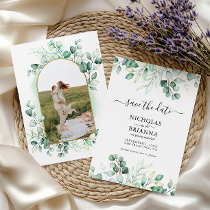 Boho Watercolor Greenery Eucalyptus Photo Arch Spara Datumet