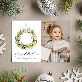 Boho Watercolor Greenery Krans Foto Julkort