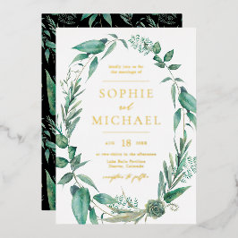 Boho Watercolor Greenery och Succulents Bröllop