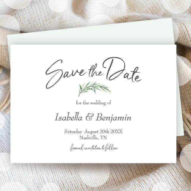 Boho Watercolor Greenery Save Date Inbjudningar (Boho Watercolor Greenery Save The Date Invitation)
