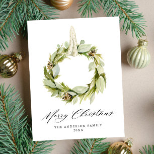 Boho Watercolor Greenery WAN Non-Photo Helg Vykort