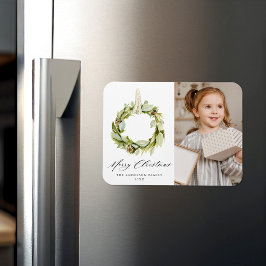 Boho Watercolor Greenery Wandey Helgdag Photo Magnet