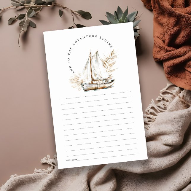 Boho Watercolor Handflatan Sailboat-Sjölandskap Ad (Skapare uppladdad)