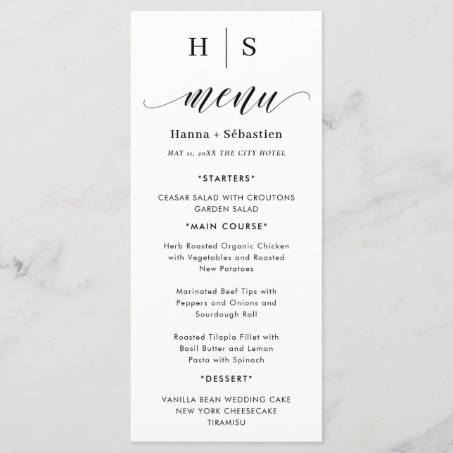 Boho Watercolor Höstblommor Meny (Framsida)