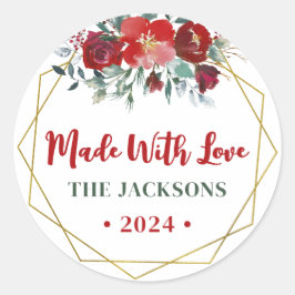 Boho Watercolor jul Wandeand Family Namn Runt Klistermärke