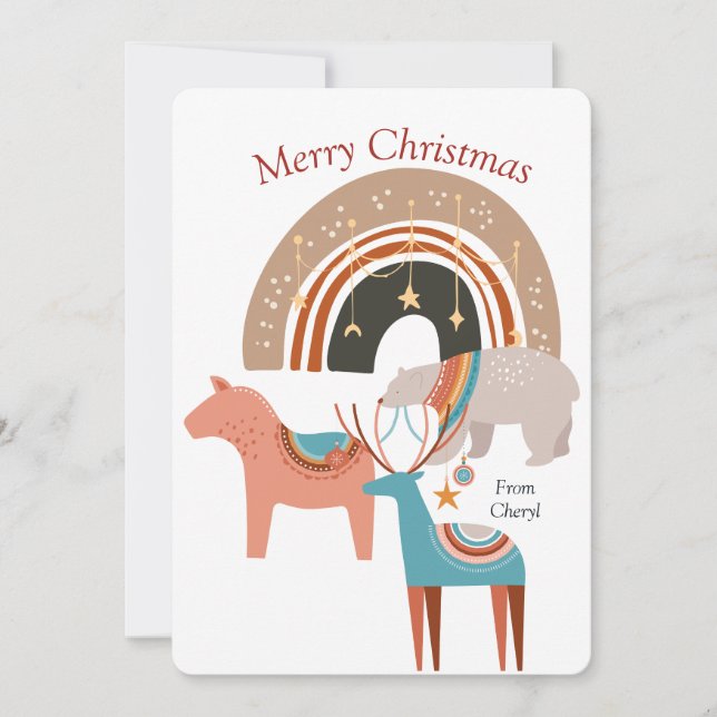 Boho Watercolor-julkort Spara Datumet (Framsida)