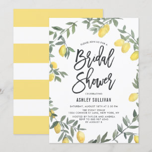 Boho Watercolor Lemon WAN Möhippa Inbjudningar