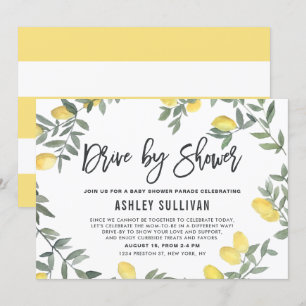 Boho Watercolor Lemon WAN-utandning by Baby Shower Inbjudningar