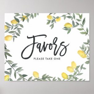 Boho Watercolor Lemon WandeWedding Favands Poster