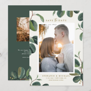 Boho Watercolor Löv Botanical Ivory Photo Spara Datumet