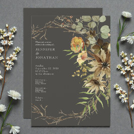 Boho Watercolor Neutral Färger Bröllopsinbjudan Inbjudningar