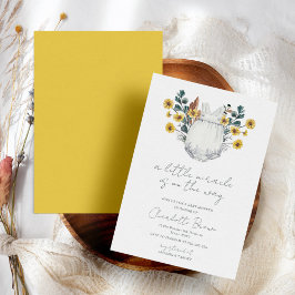 Boho Watercolor Neutralt Baby Shower Inbjudningar