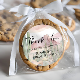 Boho Watercolor Öken Natur Kaktus Tack Runt Klistermärke