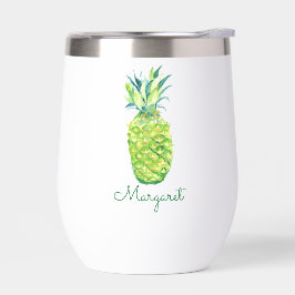 Boho Watercolor Pineapple Vin Tumbler
