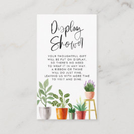 Boho Watercolor Poged Houseplant Visning Shower Tilläggskort