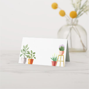Boho Watercolor Poseplant Bröllop Placeringskort