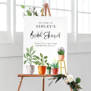 Boho Watercolor Poset Houseplant Möhippa Poster