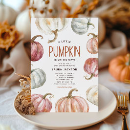 Boho Watercolor Pumpkin Baby Shower Inbjudningar