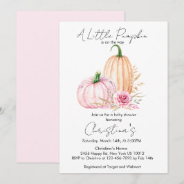 Boho Watercolor Pumpkin Babyshower  Inbjudningar