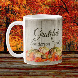 BOHO Watercolor Pumpkin Fall Thanksgiving Kaffemugg