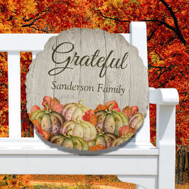 BOHO Watercolor Pumpkin Rund Kudde