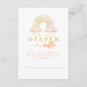 Boho Watercolor Rainbow Baby Shower Diaper Raffle Tilläggskort
