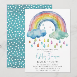 Boho Watercolor Rainbow Baby Shower-inbjudan Inbjudningar