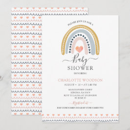 Boho Watercolor Rainbow Baby Shower-inbjudan Inbjudningar