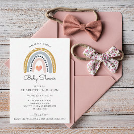 Boho Watercolor Rainbow Baby Shower-inbjudan Inbjudningar