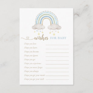 Boho Watercolor Rainbow Baby Shower önskemål Tilläggskort
