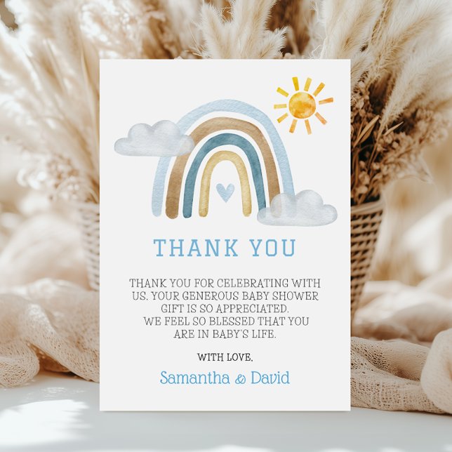 Boho Watercolor Rainbow Baby Shower - tack för dit (Skapare uppladdad)