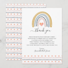 Boho Watercolor Rainbow Baby Shower Tack Kort