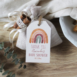 Boho Watercolor Rainbow Baby Shower Tack Presentetikett