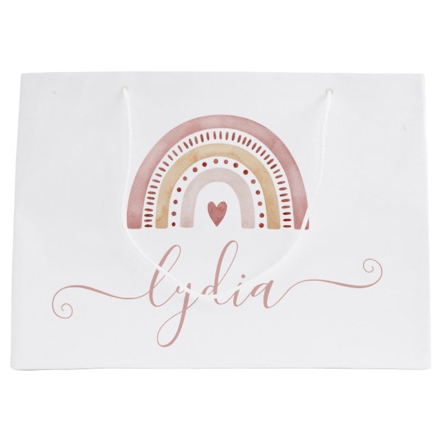 Boho Watercolor Rainbow Gift Bag (Framsidan)