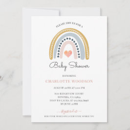 Boho Watercolor Rainbow Girl Baby Shower bjudan Inbjudningar