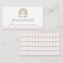 Boho Watercolor Rainbow Hearts Bokar för Baby Tilläggskort