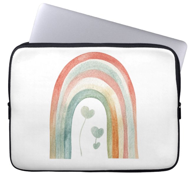 Boho Watercolor Rainbow Laptop Fodral (Framsidan)
