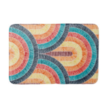 Boho Watercolor Red Teal Orange Rainbow