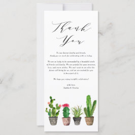 Boho Watercolor Succulations Bröllop - tackkort