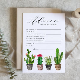 Boho Watercolor Succulents Advice för föräldrar Rådkort