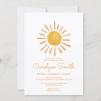 Boho Watercolor Sunshine Baby Shower-inbjudan Inbjudningar