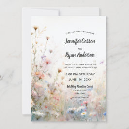 Boho Watercolor Vildblomma Blommig Anpassa Inbjudningar