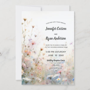 Boho Watercolor Vildblomma Blommig Anpassa Inbjudningar