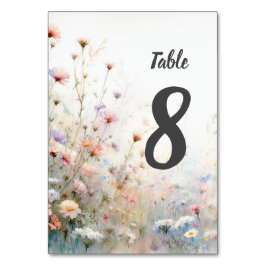 Boho Watercolor Vildblomma Blommig Personlig Bordsnummer